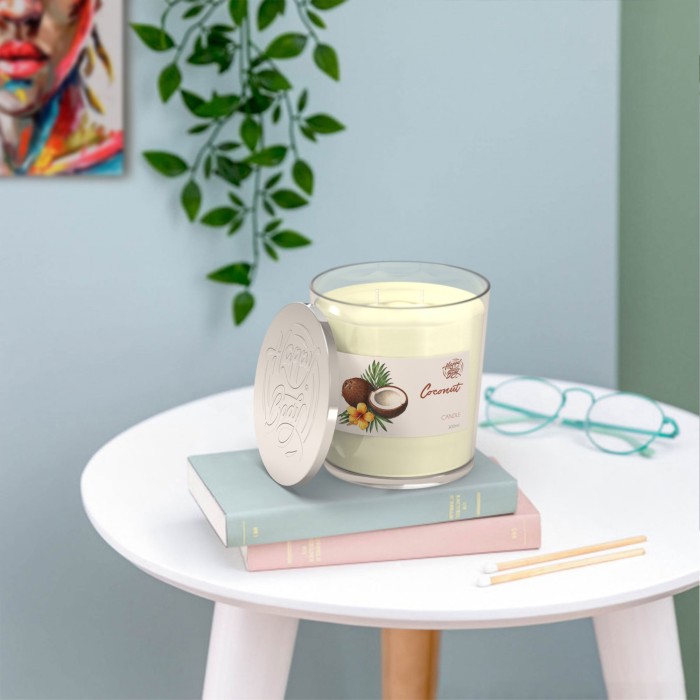 Hindistan Cevizi Kokulu Bardak Mum